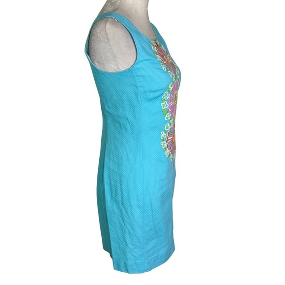Lilly Pulitzer Embroidered Kirby Dress Sleeveless Zipper Front Shift Size 2 - Picture 5 of 12